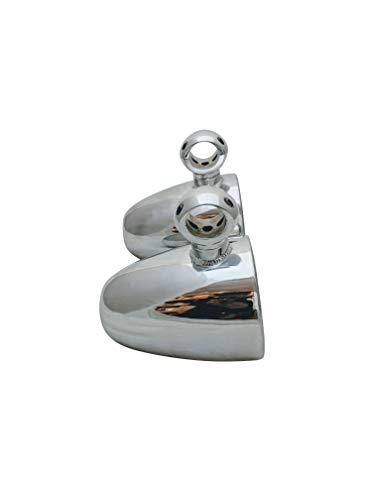 Image of Krypt Towers 6.5 inch Wakeboard Tower Speaker Cans, Tower Speaker Pods, Spun Aluminum, Clamps 1.5 inch - 3 inch, Hidden Wires, Width 7 inch x Length 10 inch