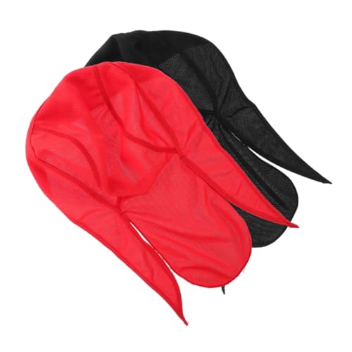 minkissy 2Pcs Outdoor Cycling Helmet Liner Unisex Breathable Quick Dry Caps Soft Cloth Pirate Hats for Men Women for Sports Running and Cycling Activities