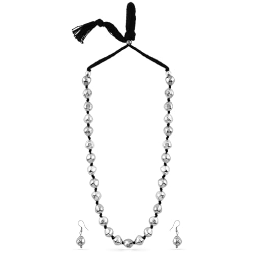 Image of Rubans Traditional Statement Oxidised Jewellery Set for Women
