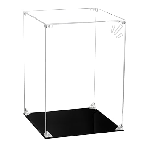 CHILLCASE Clear Acrylic Display Case with Meaningful Engraving Design,Self-Assembled Display Box,Dust-Proof Showcase for Action Figures Collectibles(Suprise,9.8×9.8×13.8 inch