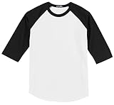 Sport-Tek Men's Colorblock Raglan Jersey M White/Black