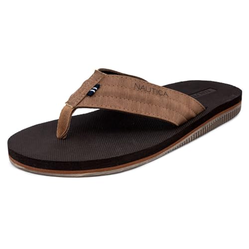 Image of Nautica Men's Flip Flop Shower Sandals Slides - Comfortable Waterproof Beach Footwear Slip-On Thong (Medium /Wide Width)