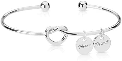 SEKECHIKU Personalized Cuff Bracelets Custom Name Bangle Bracelet Customized Gifts For Women Mom Girls BFF Stainless Steel Birthstone Bracelet Mother's Day Gifts