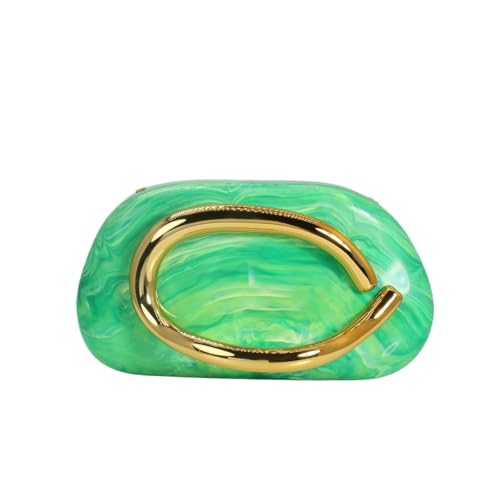 Image of Women Evening Clutch Purse Metal Handle Acrylic Purse Unique Shoulder Bag Causal Handbags for Bride Party Wedding