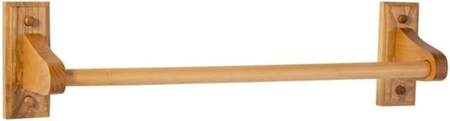 Pemberly Row 18-Inch Wood Towel Bar, Warm Honey Oak Finish, Rustic Bathroom Accessory, Durable Wall-Mounted Design, Includes Installation Hardware
