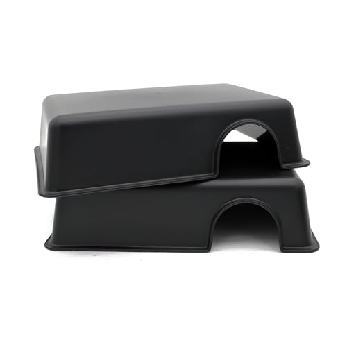 Reptile Hide Box Snake Hide Feel Secure and Safe Gecko Hide (Black Large 2 Pcs)