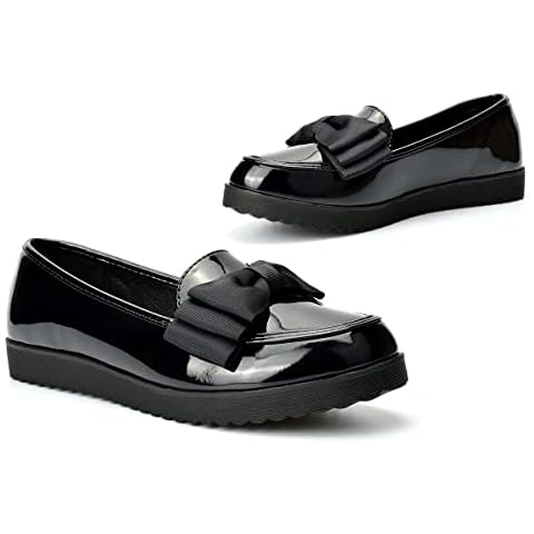 Girls Slip On Patent Loafers for School Cover