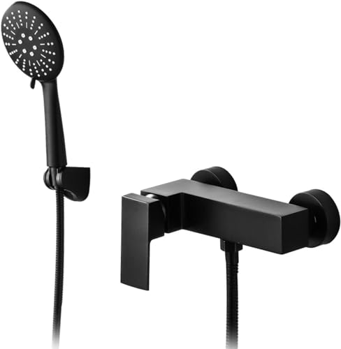 Pommeau de douche et flexible noir 3 modes pour mitigeur - 2