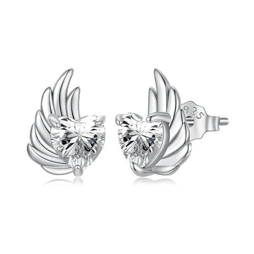 Boucles d'oreilles coeur hypoallergéniques en or blanc anti-irritation