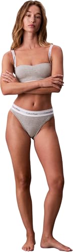 Calvin Klein Damen Slip High Leg mit Logobund, Grau (Grey Heather), XS 3