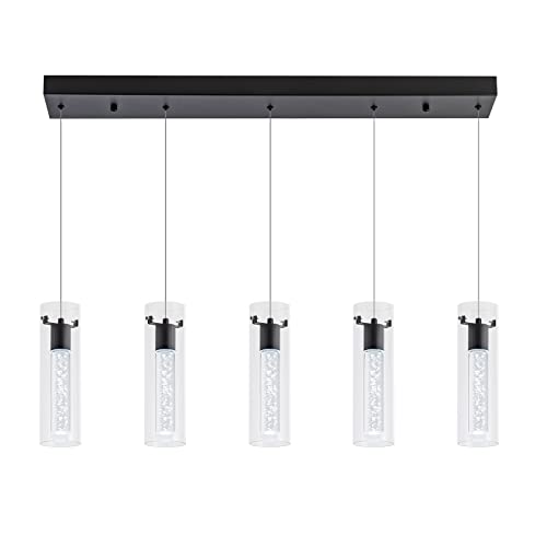 Image of Black 5-Light Pendant Lights for Kitchen Island