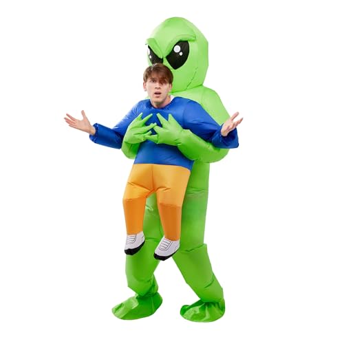 Spooktacular Creations Alien Inflatable Costume for Adult, Funny Kidnapping Inflatable Costumes, Alien Air Blow Up Costumes for Halloween Costume Dressed UP Parties
