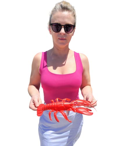 Image of Realistic Red Lobster (12 inch) Plastic Prop Toy Party Decoration Fish Net Sea Ocean (6)