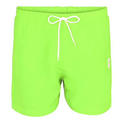 Gennadi Hoppe Short de bain court pour homme, vert fluo, M