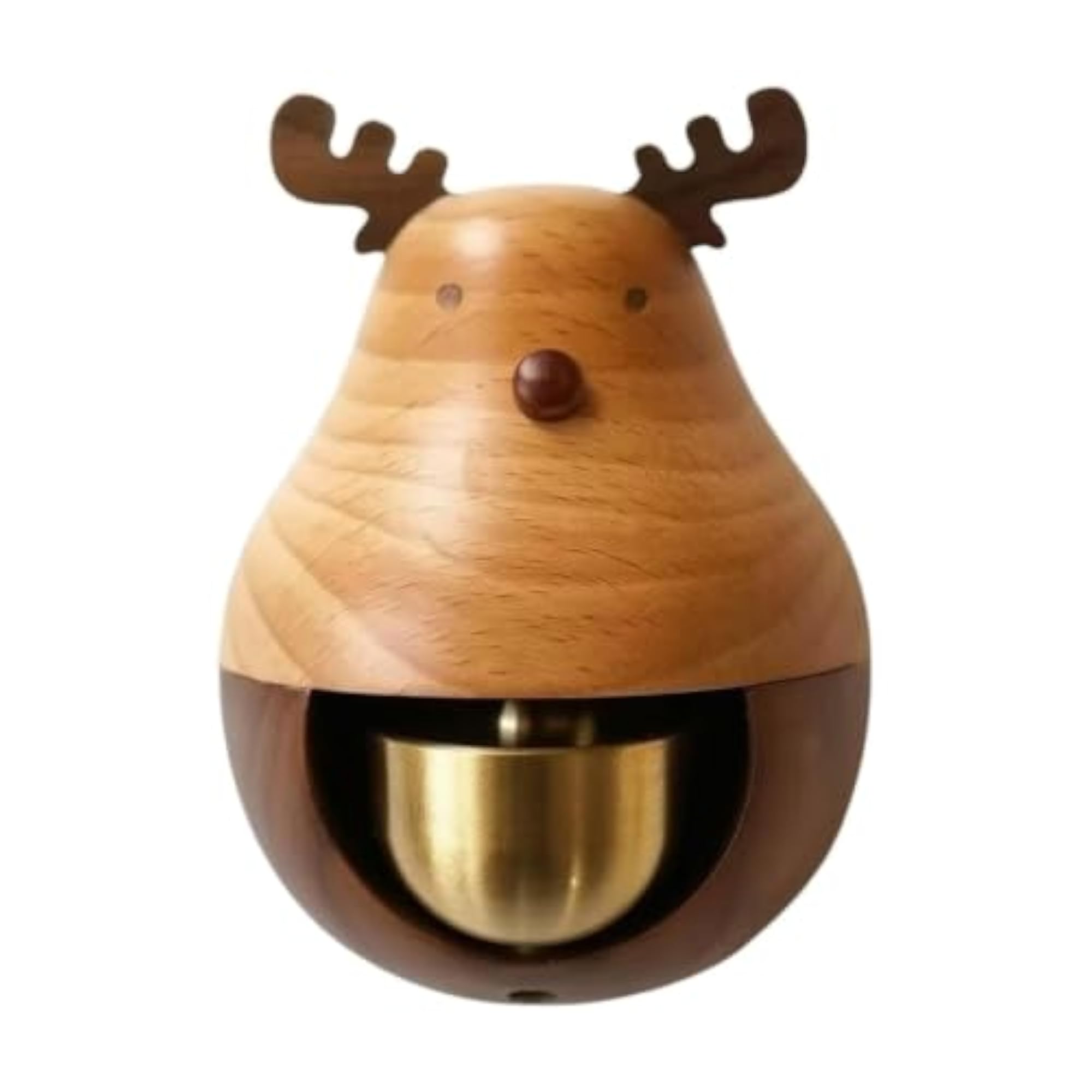 Wooden Door Bell with Brass Component for Entryway