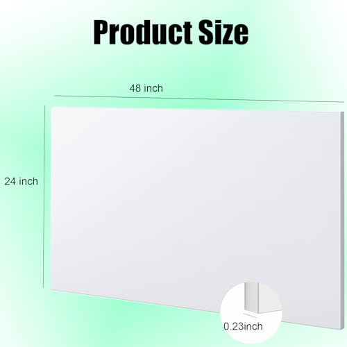 Image of HDPE Sheet 1 /4-24 inch x 48 inch High Density Polyethylene Sheets with Protective Film 1 /4 Thick HDPE Plastic Sheet Board Solid Plastic Block for Flat Panel DIY Projects Machining Home (White)