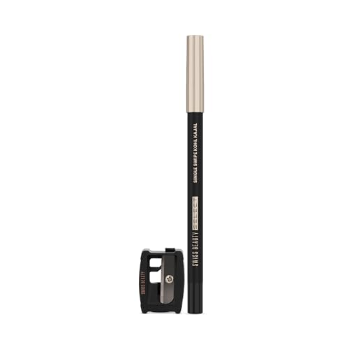 Image of SWISS BEAUTY Select Single Swipe High Impact Kohl Cream Matte Kajal for women | With In-Built Smudger | 16-Hour Stay | Shade, 1.2G |, Black