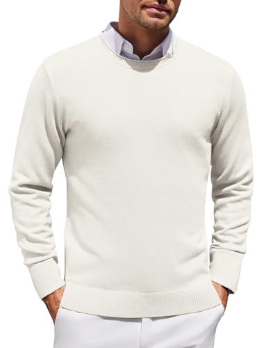 ELESOL Mens Crewneck Sweater Pullover Knit Sweater Lightweight Sweaters