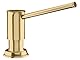 BLANCO LIVIA Spülmittelspender in satin gold | Passend zu allen BLANCO-Küchenarmaturen | Bequem von oben zu befüllen | Spüli | Seifenspender | 35 mm Lochbohrung erforderlich | Flascheninhalt 300 ml