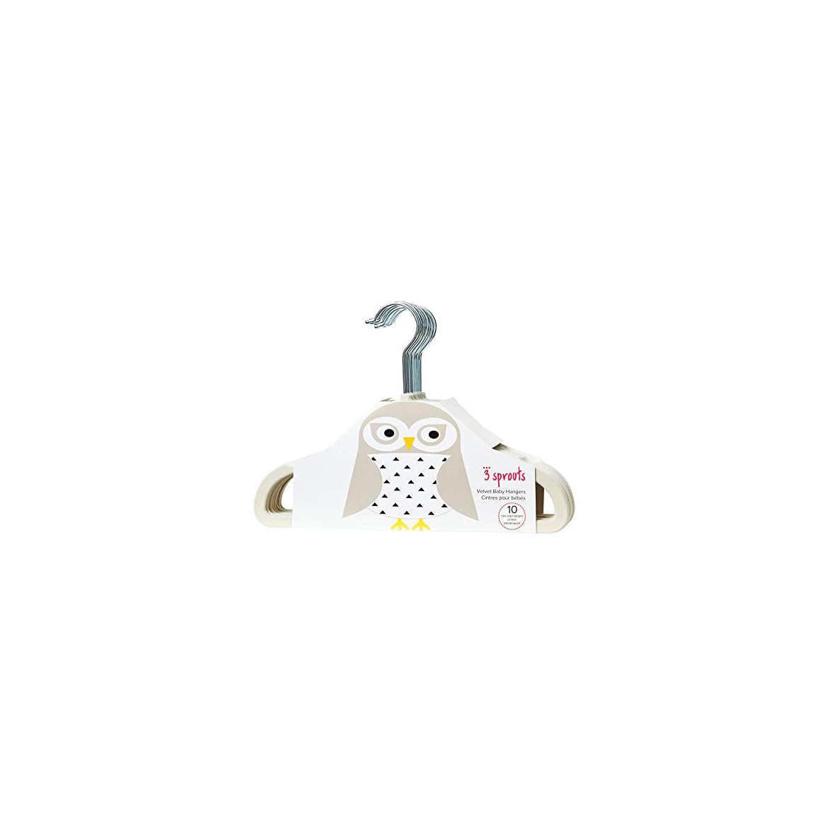 3 Sprouts Búho – Set De Perchas, Unisex, Color Blanco