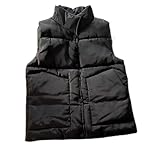 VOSMII Chaleco térmico Chaleco acolchado ligero para hombre de talla grande Color liso Chaqueta sin mangas acolchada cálida para invierno Abrigos(XX-Large)