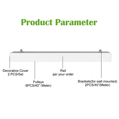 Zshine Three-In-One Curtain Single Track Rod And Valance And Light Belt Optional Ceiling Mounted For Living Room Bedroom Room Divider #TOP4