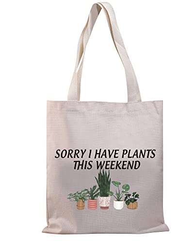 PLITI Sac fourre-tout en toile pour plantes Crazy Plant Lady Gift Sorry I Have Plants This Weekend, Have Plants Tg, Medium Cover