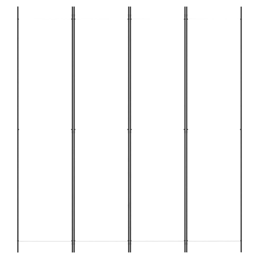 Biombo Separador de Ambientes 4 Paneles 200x220 cm, Pared Divisoria Plegable de Tela Blanca Transpirable, Pantalla para Dormitorio, Oficina, Fondo Fotográfico o Protección Solar