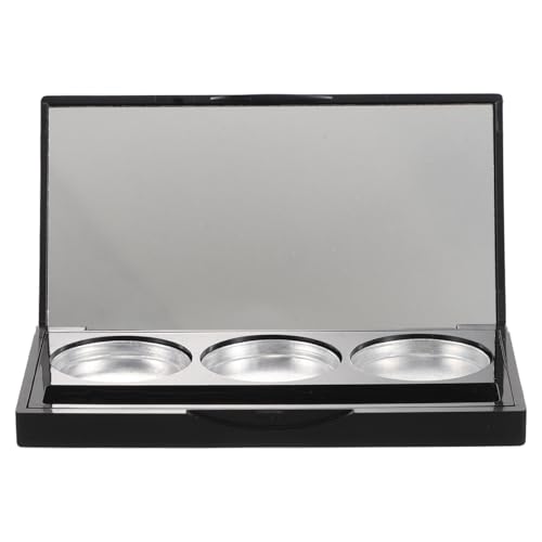 Anneome Paleta de Sombras de Ojos Rectangular Mate Negra 3 Compartimentos Recargables Espacio para Brochas Estuche Vacío Portátil para Maquillaje DIY Organizador Magnético Adecuado