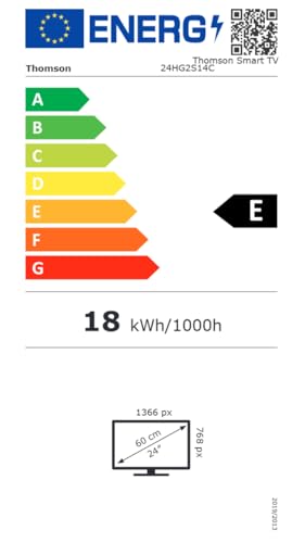 THOMSON 24 Pouces (60 cm) LED HD 12V Google TV Camping, Wi-FI, Dolby Vision IQ, Dolby Atmos, HDR10, Bluetooth 5.1, Triple-Tuner (Câble-Satellite-Antenne), HDMI, CI, A Panneau - 24HG2S14C
