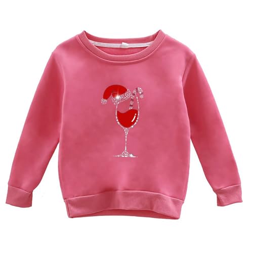 Girls Fall and Winter Christmas Print Casual Round Neck Long Sleeve Sweater Girl's Boy's Sweatshirt Hoodies Pullover