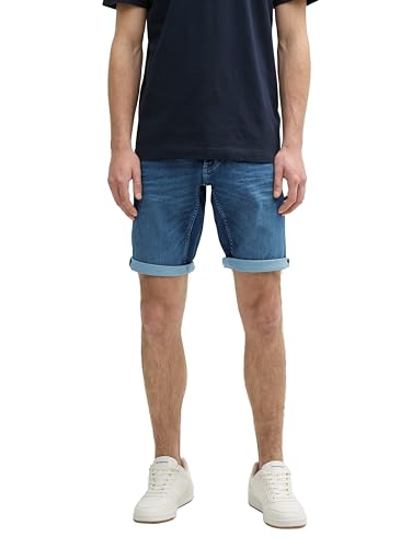 TOM TAILOR TTJOSH Regular Slim Jeans Shorts mit Superstretch, Bleached Blue Denim, 40