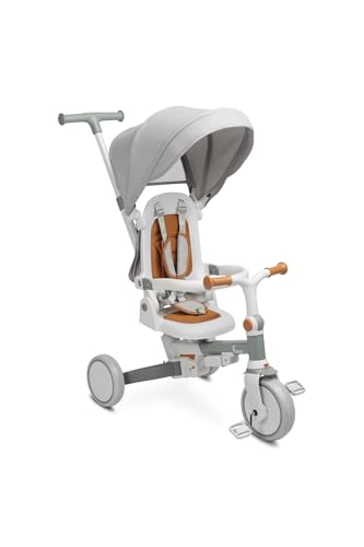 CARETERO Toyz Faro - Triciclo Evolutivo para Bebes, Draisienne Evolutiva, Bicicleta de Paseo - Triciclo Multifuncional con Cuadro Ajustable y Plegable - Verde Grafito Verde Grafito