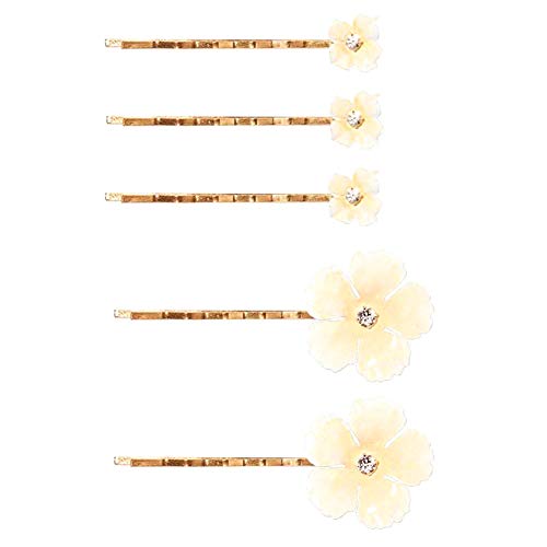 Chakil Clip para Cabello Pelo de Plástico Hoja Bronce Clip de Cabello en Forma de Flor Mariposa Corazón para Chicas y Mujeres, Estilos Mezclados