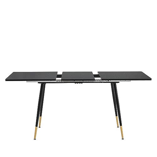 Table à manger modulable scandinave noire résolvant le manque d'espace