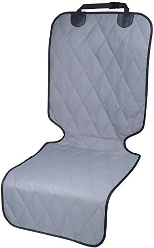 VIVAGLORY Front Seat Cover for Dogs, No-Skirt Design Protectors for Bucket Seats, Quilted 600D Oxford with Anti-Slip Back for Most Cars, SUVs & MPVs, Grey