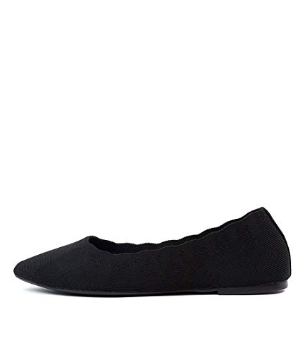 Skechers CLEO BEWITCH, Bailarinas con punta cerrada para Mujer, Black Flat Knit, 39 EU