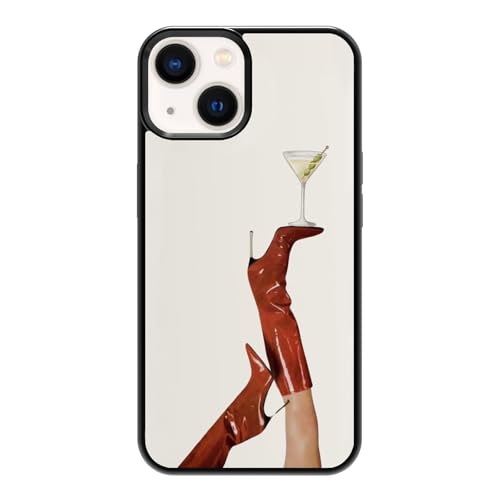 qizjio Martini Phone Case Shockproof Protective Aesthetic Coastal Cowgirl Phone Cases for iPhone 13/14