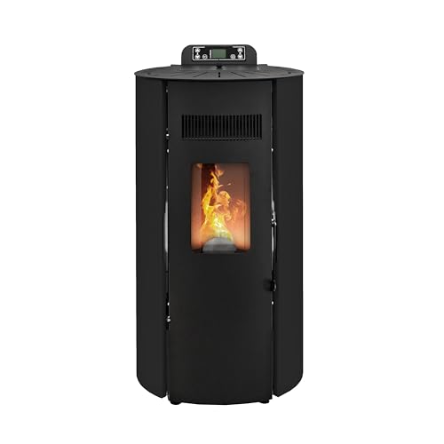 STUFE A PELLET ITALIA Boston 9 KW | Poêle à Granulés à Air Ventilé Efficacité 91% Chauffe 80m² Autonomie 21H Programmable 5 Vitesses et Puissances...