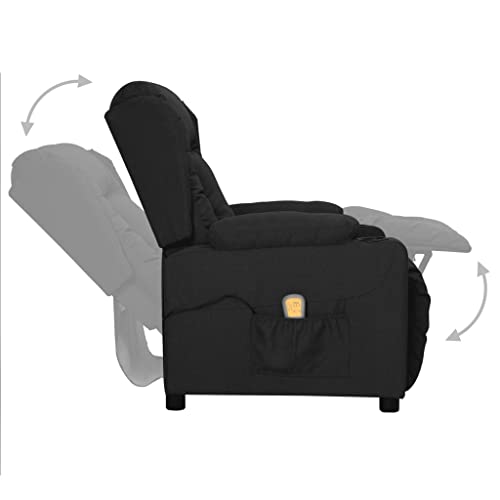 KOIECETA Massagesessel mit Heizung Massage Elektrisch Fernsehsessel Relaxsessel Liegesessel Polstersessel Ruhesessel Sessel Stoff (Schwarz) – Bild 6