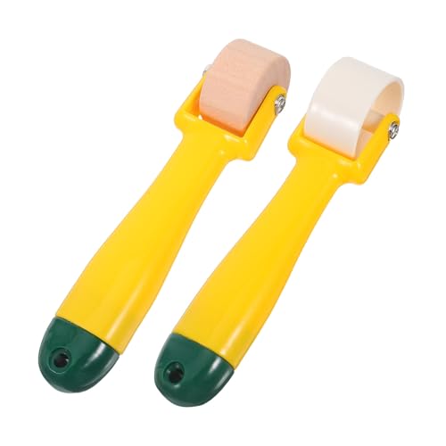 Artibetter Rodillos de Costura para Acolchar 2 Piezas Set Rueda de Plástico y Madera Mini para Papel Tapiz, Herramientas Manuales para Decoración del Hogar y Costura en Espacios Pequeños