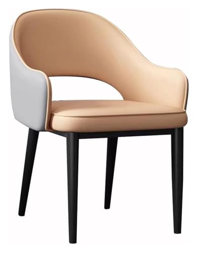 Chaises De Salle À Manger En Similicuir Avec Accoudoirs Et Dossier Ergonomiques Et Pieds En Métal Pour La Maison Et Le Restaurant - Pieds Noirs - Blanc + Rouge Vin, Gris Viande + Gris, Pieds Noirs