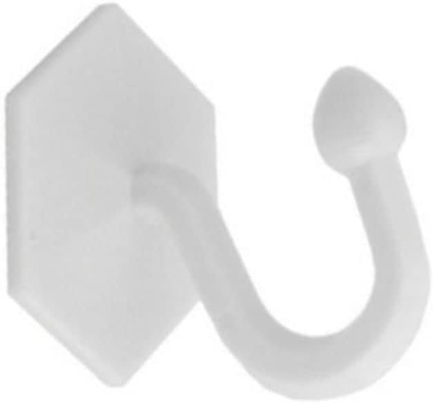 Merriway BH03774 (2 Pcs) Curtain Drapery Tieback Holdback Hooks Self Adhesive, 35 x 40mm White - Pack of 2 Pieces