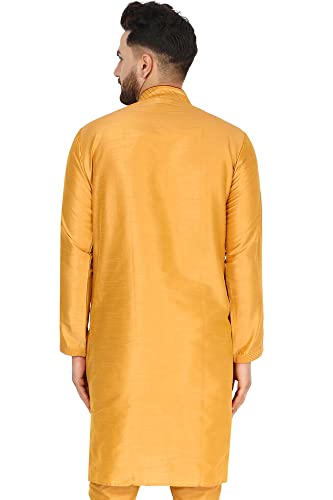 SKAVIJ Men's Art Silk Kurta Top Indian Wedding Casual Long Shirt2