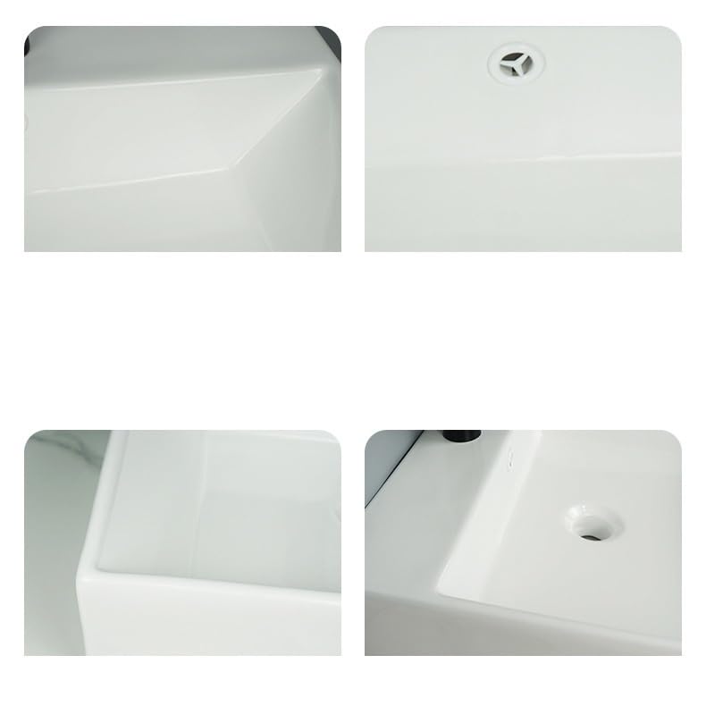 Lavabo sobre encimera rectangular lavabo de pared cerámico para aseo 3