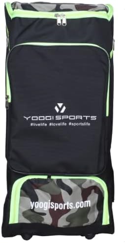 SPORTSYUVA Yoogi Sports Duffle Cricket Kitbag for Men with 2 Bat Caves Shoulder Straps Extra Compartment for Accessories (Green)