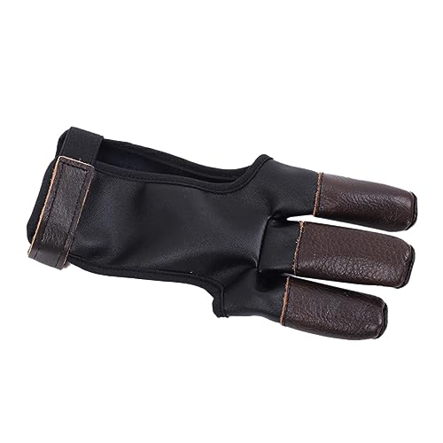 Mikikit 1pc Archery Three Finger Glove Durable Protective Accessory for Sports for Archery Practice Clubs and Enthusiasts