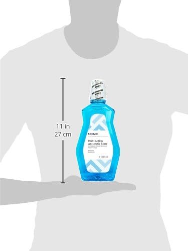 Amazon Brand - Solimo Multi Action Antiseptic Rinse, Alcohol Free, Fresh Mint, 1 Liter, 33.8 Fluid Ounces, Pack of 1