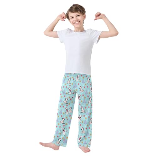 Merry Christmas Zebra Balloon Boys Long Pants Soft Trousers Elastic Waist Kids Lounge Bottoms with Pockets S-XL2