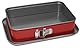 Guardini Rossana 2.0, rechteckige Form mit Tropfschutz, mit Antihaftbeschichtung, doppellagig, aus Hi-Top-Stahl, 19 x 28 x 7 cm, Rot und Grau